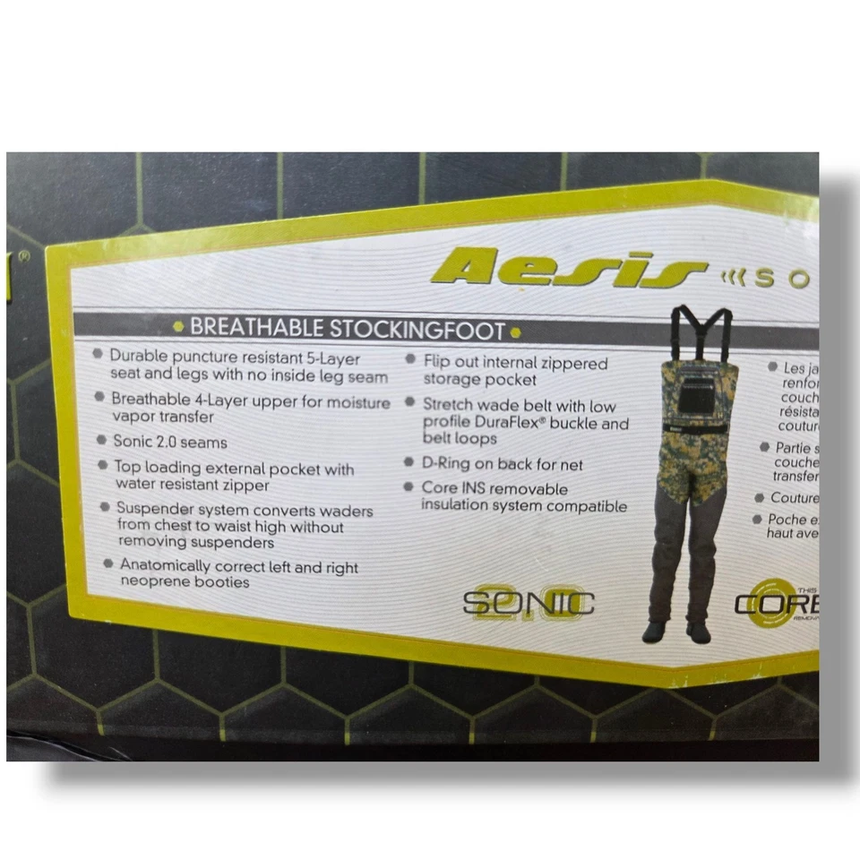 BRAND NEW Hodgman Aesis Sonic XL Breathable Stockingfoot waders Camo Digital v.4 - Image 4 of 4