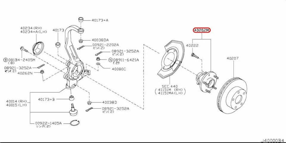 Nissan OEM Hub & Bearing Hub Assembly Road Wheel 40202-AL56C - Изображение 3 из 4