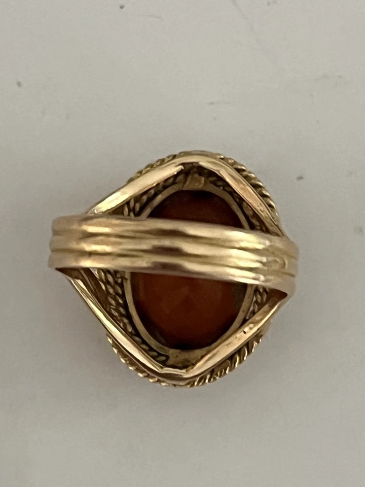 6801- Bague Or Jaune Tressé Tourmaline - Photo 2/4