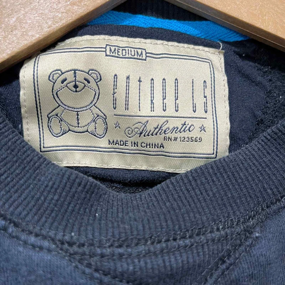 Entree LS Sweatshirt Mens Size Medium Black Cougar Print Crew Neck Pullover - Image 4 of 4