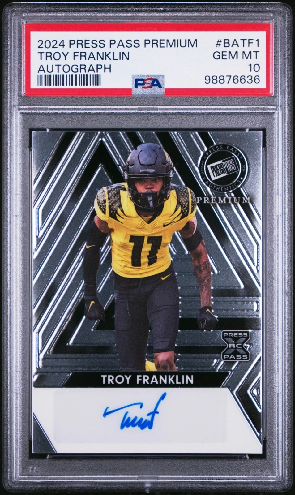 Troy Franklin Leaf Press Pass Premium Autographs #BATF1 Base