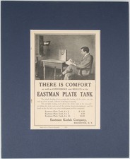 VINTAGE MOUNTED ADD WITH IMAGE, FOR THE EASTMAN PLATE PROCESSING TANK.