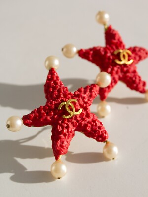 Rare Chanel Vintage Cruise 1993 Starfish Lava Red Pearl 93C