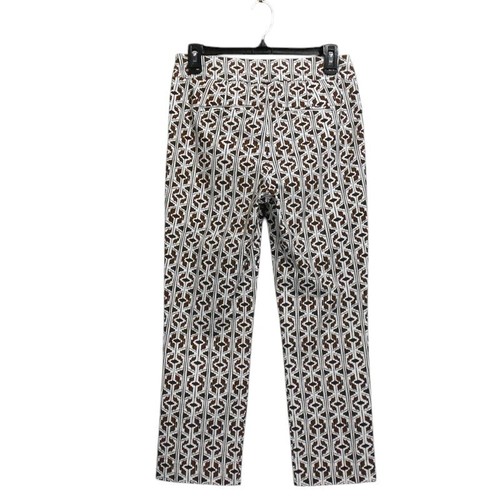 Chico's Capri Pants Womens 00 2 Brown White Rayon Cotton Pull On Stretch Casual - Picture 3 of 13