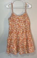 Urban Outfitters Women’s Dress Sz Large Sundress Spaghetti Straps Orange Floral