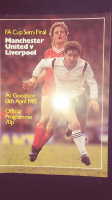 Manchester United - FC Liverpool 1984/85 FA Cup semi final im Goodison Park Prog