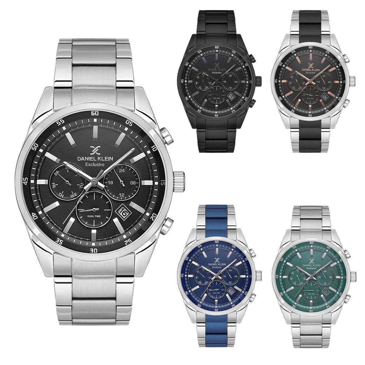 Daniel Klein 43mm Mens Multifucntion Watch, Dual-Time, Day Daniel Klein 43mm Mens Multifucntion Watch, Dual-Time, Day