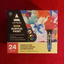 Arteza Acrylic Artist Paint Set 22ml Tubes Assorted Colors 24 Pack Free Shipping