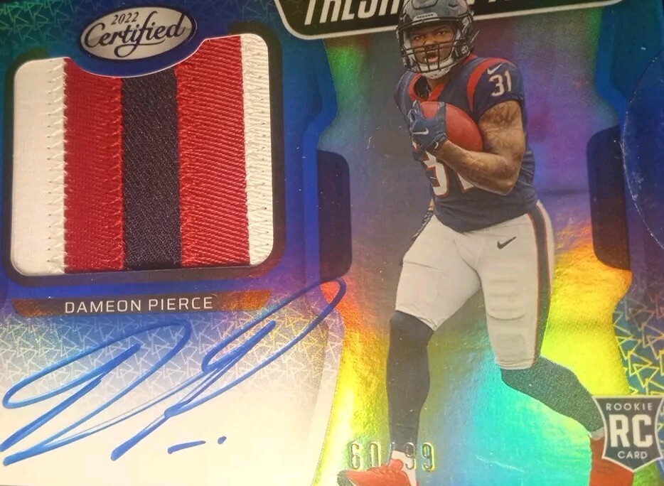 2022 Panini Certified Autograph Dameon Pierce #225 Rookie Auto Patch /99 🏈