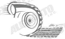 Custom grey/gray turbo burnout car auto decal 3x5 size, Made in USA.
