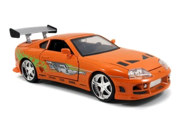 Jada Toys 253205001 Fast & Furious Brian's Toyota Supra 1995 + Figur 1:24 Modell - Bild 4 von 4