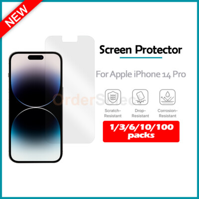1-100 Lot LCD Ultra Clear HD Screen Shield Protector for Apple iPhone 14 Pro