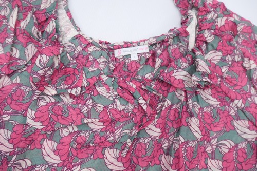 Paul&Joe Sister Silk Cotton Blend Top Sz 2 Aus 6 Floral Short Sleeve Tie ruffles - Picture 6 of 20