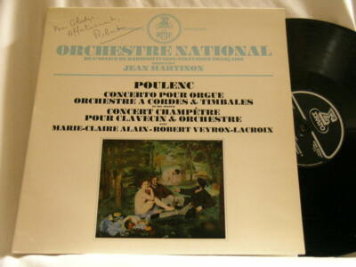 POULENC Concertos Marie-Claire Alain Robert Veyron-Lacroix SIGNED autograph LP