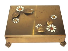 VTG  Gold Art Deco   Powder Compact   (A2)