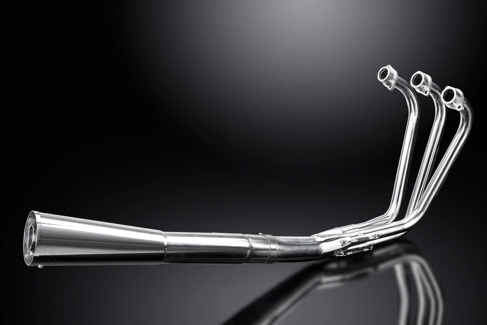 Yamaha XS750 XS850 Special 1978-81 Full Exhaust 3-1 Stainless Megaphone Muffler - Image 2 of 4