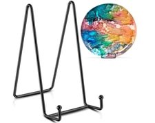 TR-LIFE Plate Stands/Holder for Display, 8 Inch, Large, Metal 8 Black 