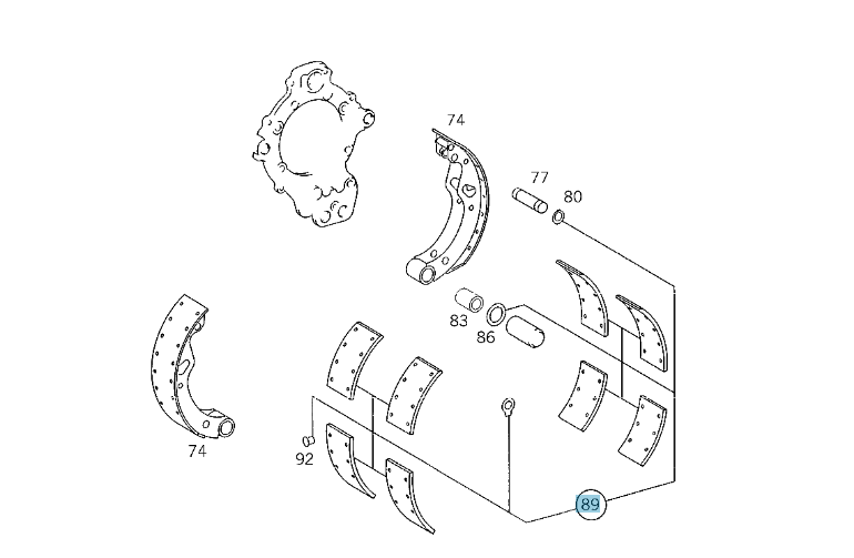 Mercedes Benz Bremsbelagsatz für Leichte Klasse 676 zb. 814 817  
