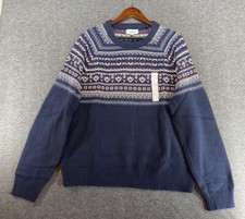 Goodfellow Co Men's Size XL Crewneck Jacquard Pullover Sweater Navy Blue NEW