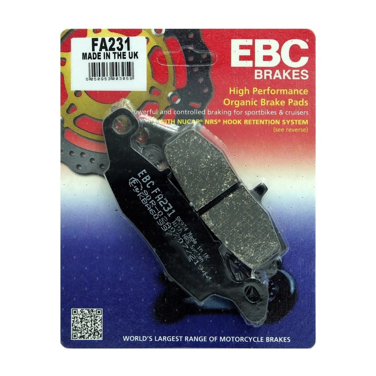EBC Organic REAR Disc Brake Pads Fits KAWASAKI ZR7 ZR7S (1999 to