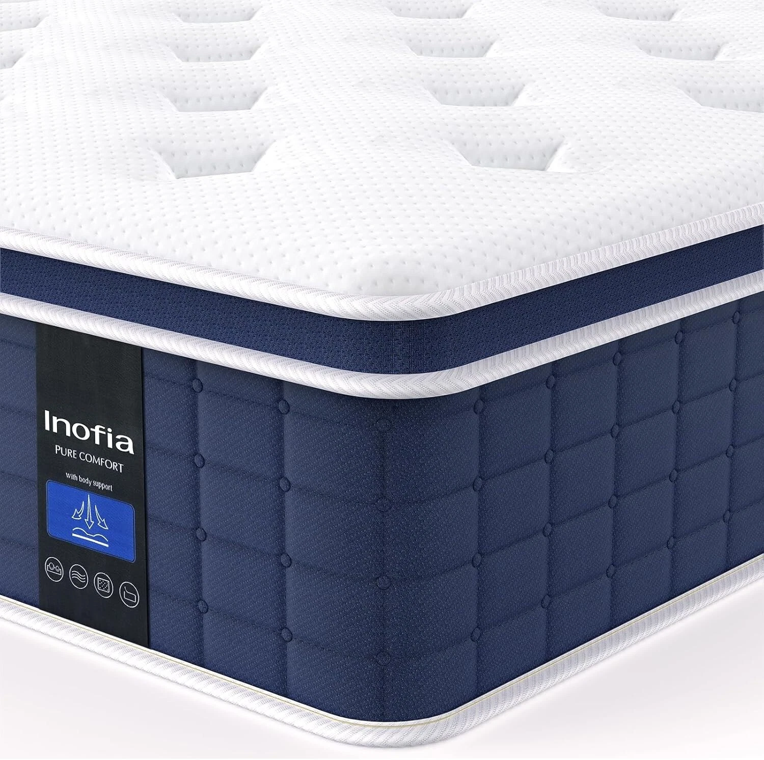 Inofia King Mattress, 12 Inch Memory Foam Sprung Mattress 5FT, Sleep Cool 02