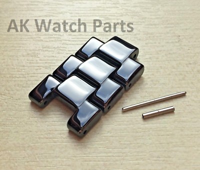 3 schwarze Keramik Glieder für Emporio Armani AR1400/AR1410/AR1414/AR1406/AR1413 Armband