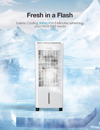 NEW** Grelife Portable Evaporative Air Cooler, 3-IN-1 Air Cooler Cooling Fan - Picture 2 of 6