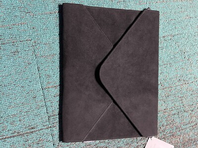 Vegan Leather Document 2 Pocket 13 x 10 in (Black Suede) 1 folder Great Quality
