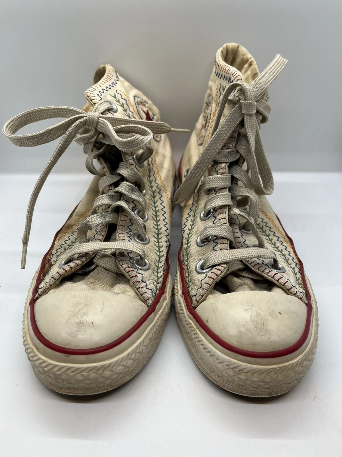 Converse Chuck Taylor All Star Embroidered Seams High Top Women Sz 6 Mens Sz 4