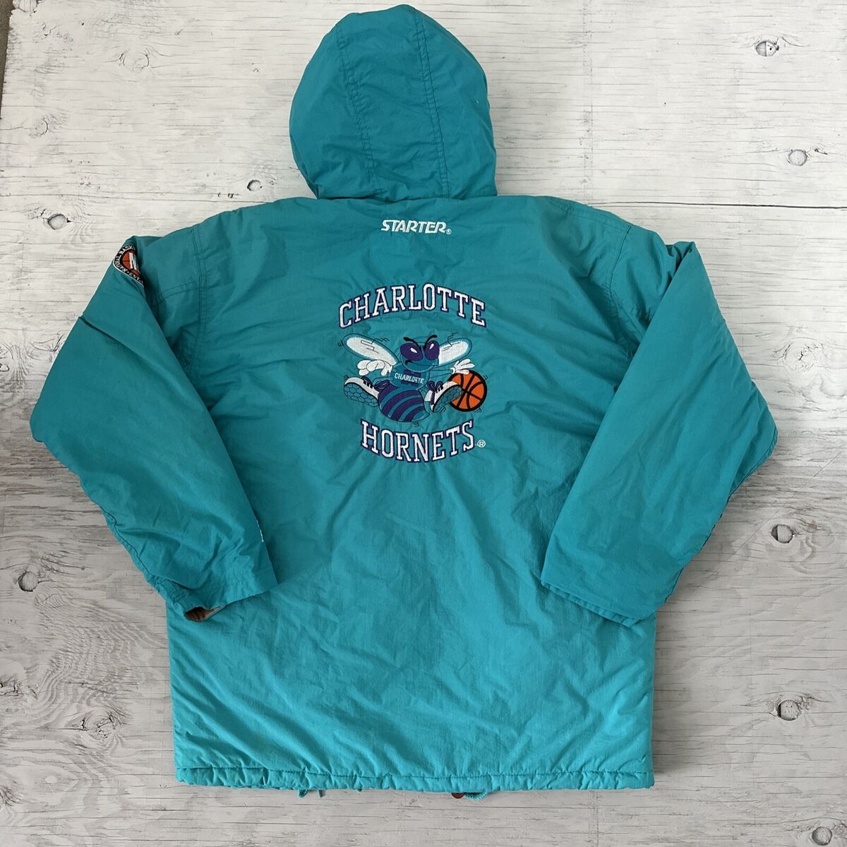 Vintage Starter - Charlotte Hornets 1/2 Zip Jacket 1990s Medium