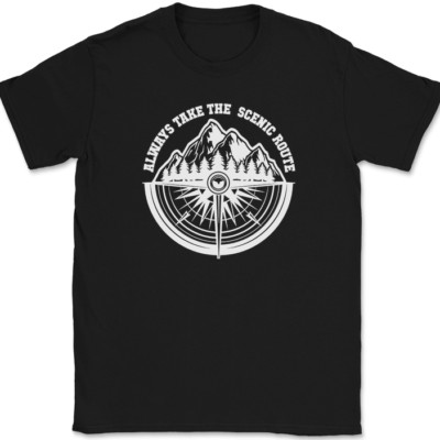 Always Take The Scenic Route T-Shirt Funny Adventure Trip Camping Tee