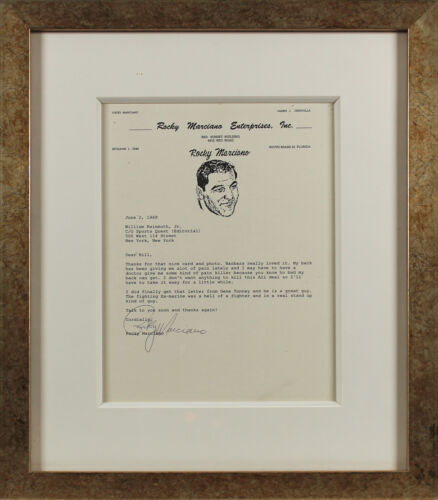 Rocky Marciano Authentic Signed & Framed 1969 Typed Letter PSA/DNA #E71356 - Picture 1 of 3