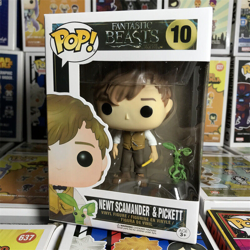 Figura Funko Pop #10 Funtastic Beasts Newt Scamander &Amp; Pickett Como Nueva Con Protector