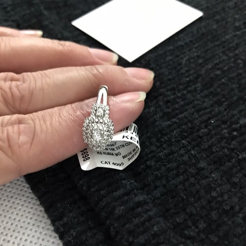 14k Solid White Gold 3/8 TCW Genuine Diamond Keepsake Ladies Ring Size 7 - Picture 6 of 7