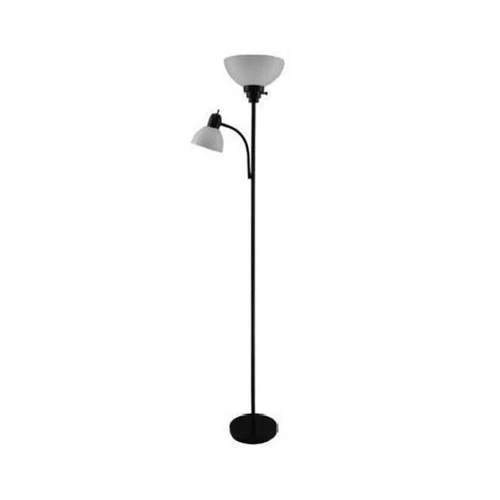 Portfolio 71-in Black Torchiere with Reading Light Floor Lamp