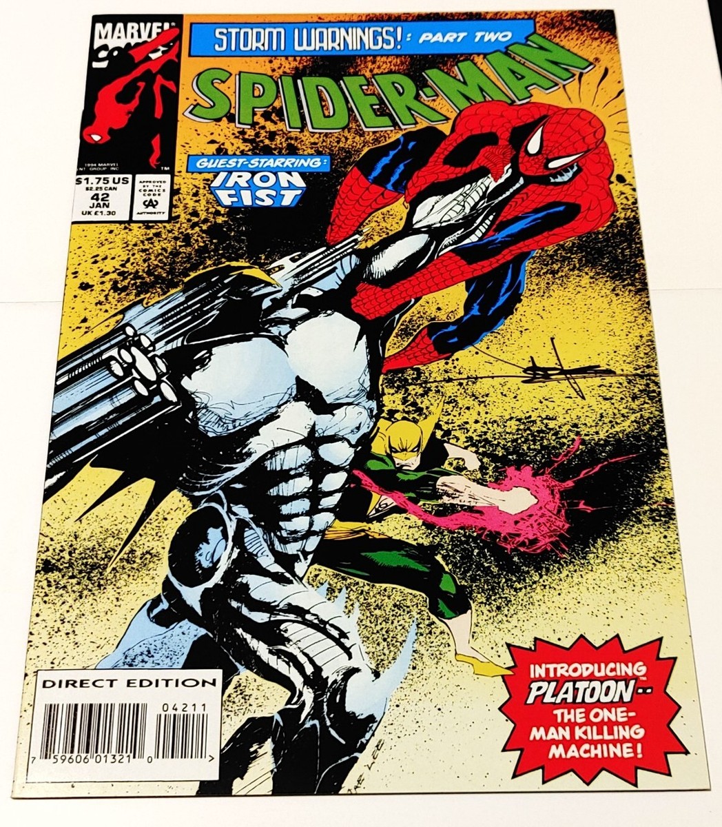 Spider-Man #42 Signed by Jae Lee ~ 1st App. Platoon (Marvel Comics