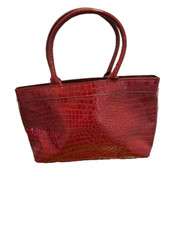 Ladies Handbag by M&S - Faux Crocodile Leather in Burgundy Red