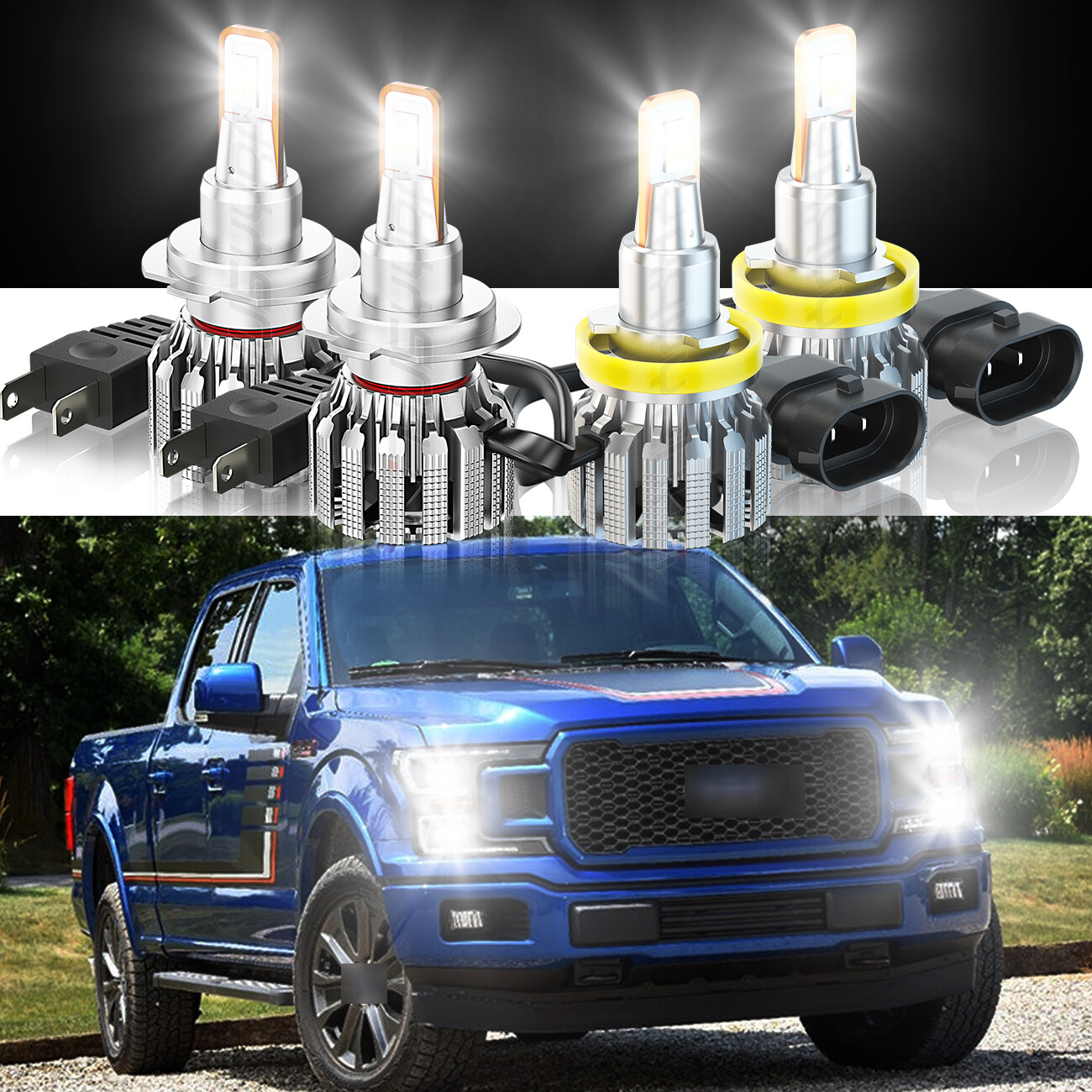 2015-2020 Ford F-150 LED Low Beam & Fog Light Combo 4pc Set