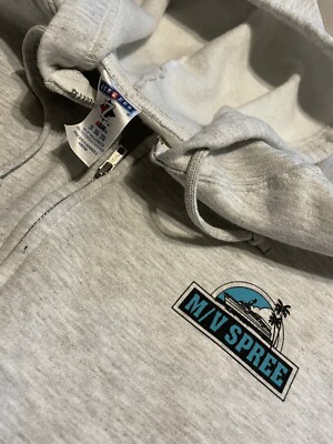 Sweat Vintage Homme 90s – Marlin, Poisson, Pêche, USA 1993, Taille XL, Gris
