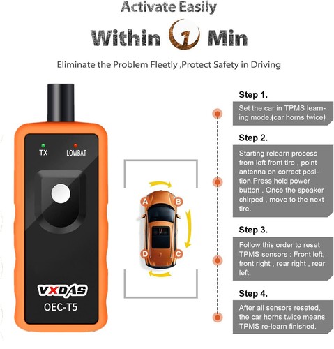 Tpms Relearn Tool For Gm Tire Sensors Pressure Monitor System Reset Tool - Picture 6 of 8