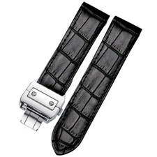High Quality Genuine Leather Watch Straps Mens Band Fits Cartier Santos 20/23mm