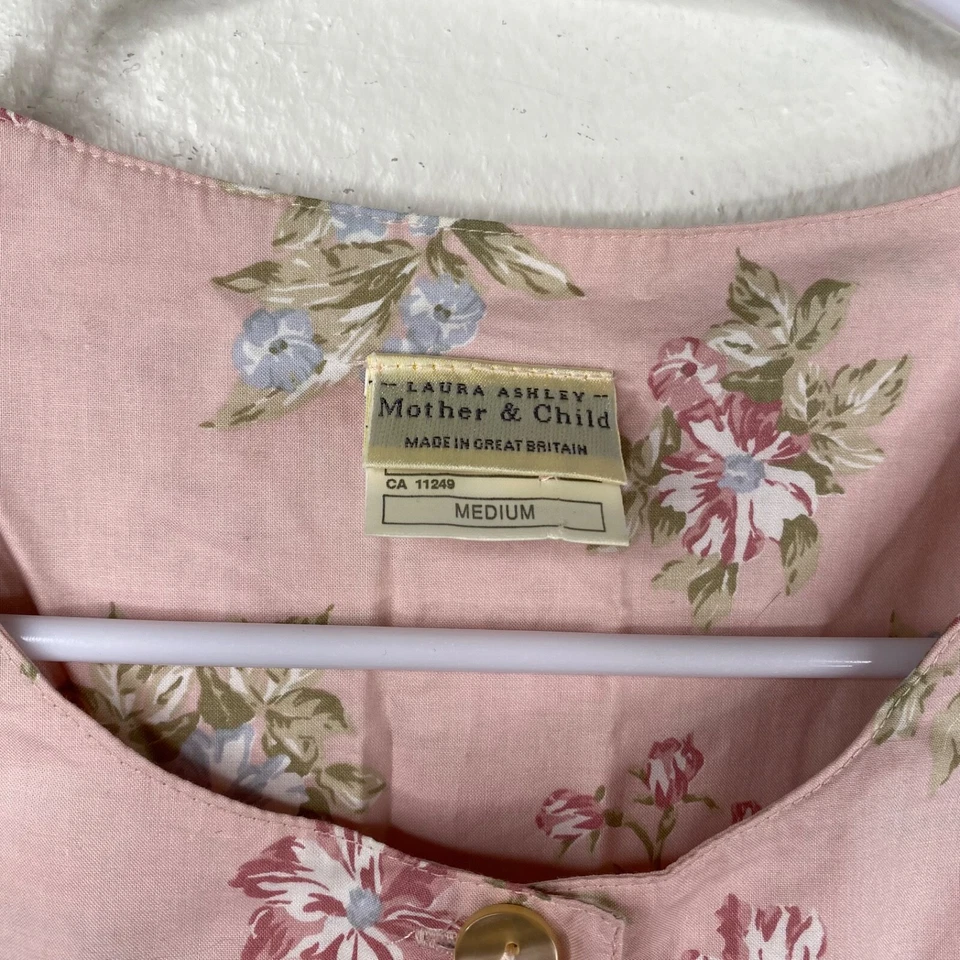 复古 Laura Ashley 母婴连身裤波西米亚花卉粉色 M 码 — 第 3/4 张图片