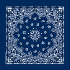 Carolina Creative Bandanna Navy Blue Farmer Paisley 17" x 17" 100 Cotton