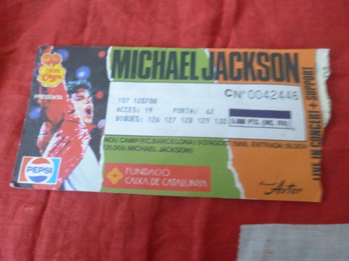 MICHAEL JACKSON 09/08/ 1988 BAD WORLD TOUR BARCELONA CONCERT TICKET STUB