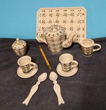 Vintage Green Mini Child 10 pc China Tea Set Made in Thailand