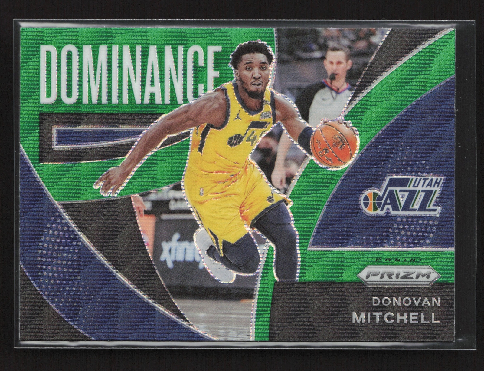 2021-22 Panini Prizm Dominance Green Wave Prizm Donovan Mitchell #11 Utah Jazz