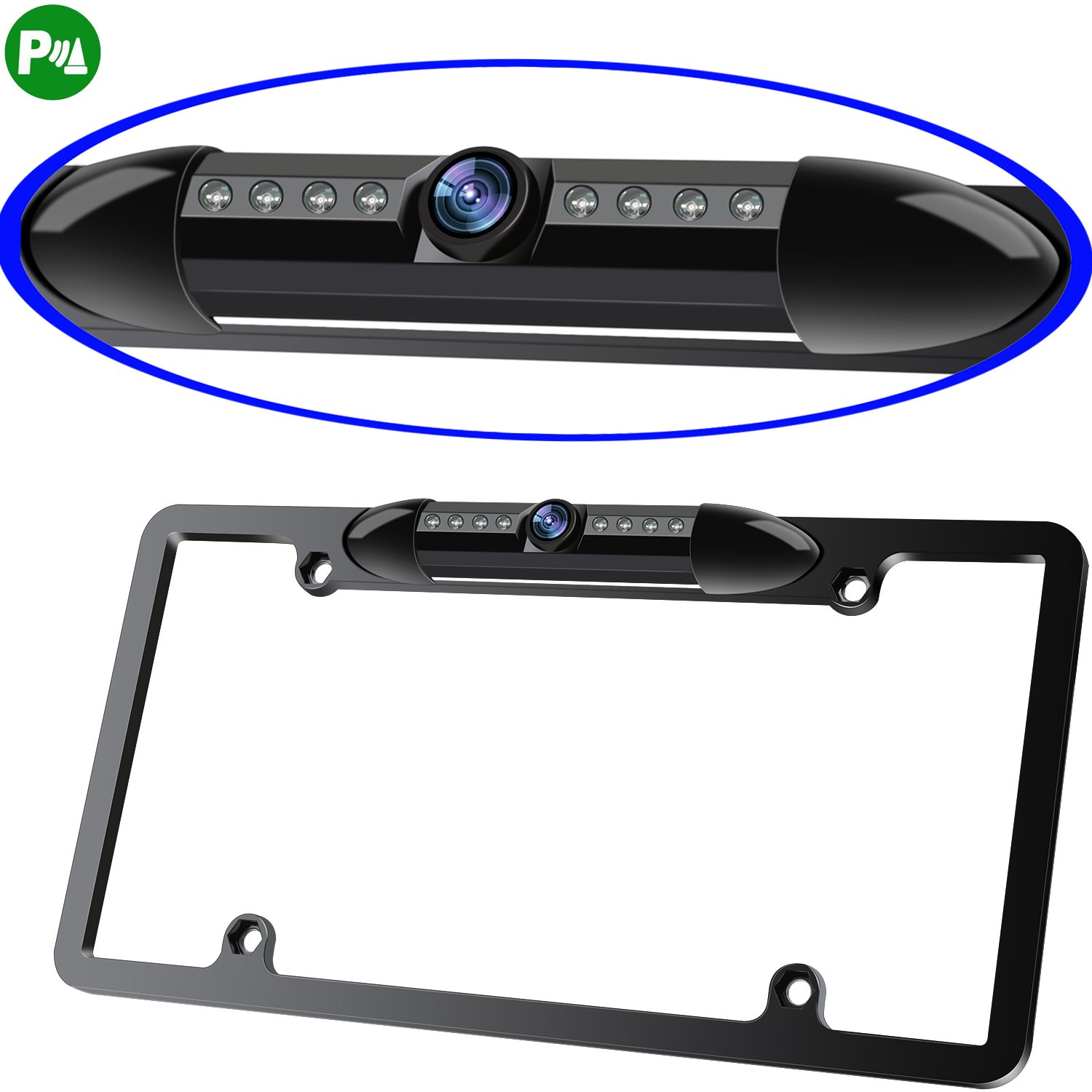 Night Vision License Plate Frame Car Rearview Camera 8 Infrared LEDs Wide  Angle for sale online