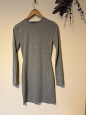 Pretty Little Thing Long Sleeve Grey Dress Size 12