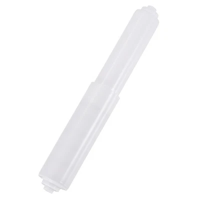 Porte-rouleau pour papier toilette, tige à ressort en plastique, blanc - Photo 1/4