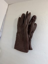 Women s Brown Faux Leather Gloves Fleece Lined Size 7.5 Winter Warm